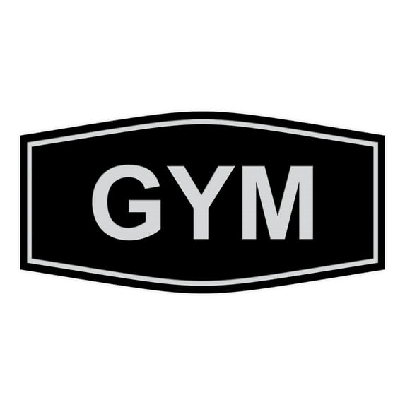 Signs ByLITA Fancy Gym Sign (Black / Silver) - Large