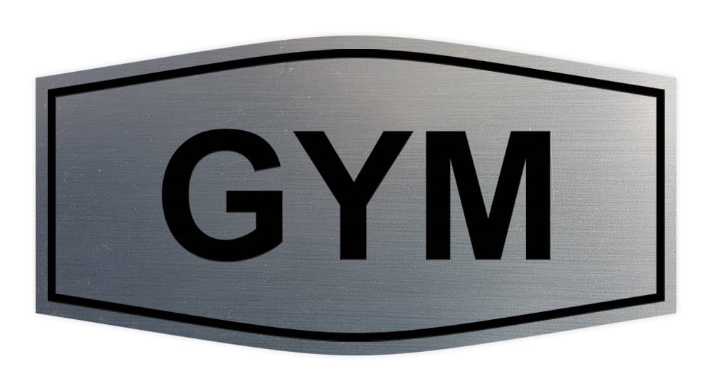 Fancy Stretch Sign Signs ByLITA Fancy Gym Sign (Brushed Silver) - Small - Walmart.com