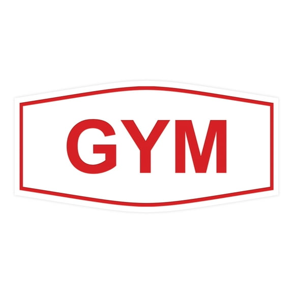Signs ByLITA Fancy Gym Sign (White/Red) - Large