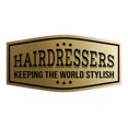 thumbnail image 1 of Signs ByLITA Fancy Hairdressers Keeping The World Stylish Easy Installation | Durable Construction | Barbers | Grooming and Styling | Hair Sign (Brushed Gold) - Large, 1 of 9