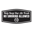 thumbnail image 1 of Signs ByLITA Fancy Help Keep Our Air Fresh: No Smoking Allowed Easy Installation | Durable Construction | Barbers | Grooming and Styling | Hair Sign (Black) - Small, 1 of 9