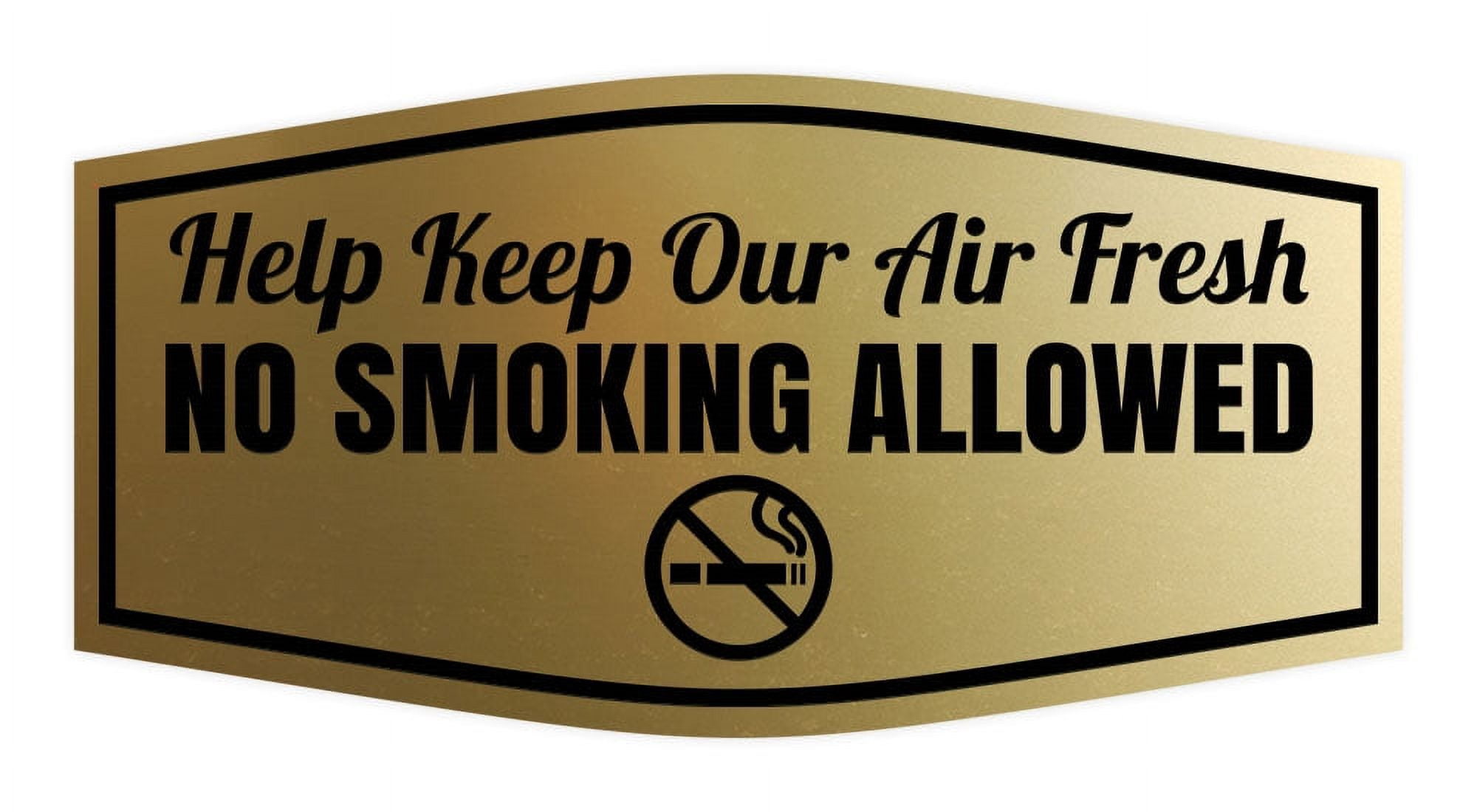 No Indoor Smoking Sign - 2 Pack, Brushed Gold Circle Door/Wall Sticker - View #7