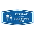 thumbnail image 1 of Signs ByLITA Fancy Ice Creams and Cold Drinks Here Sign (Blue) - Large, 1 of 8