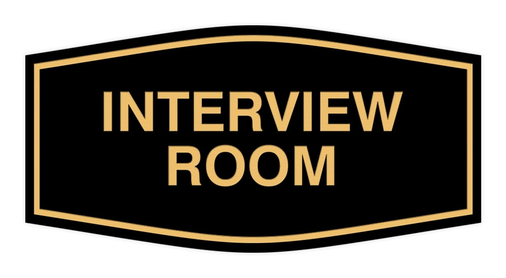 Interview Book Sign Signs ByLITA Fancy Interview Room Sign (Black /Gold) - Small - Walmart.com