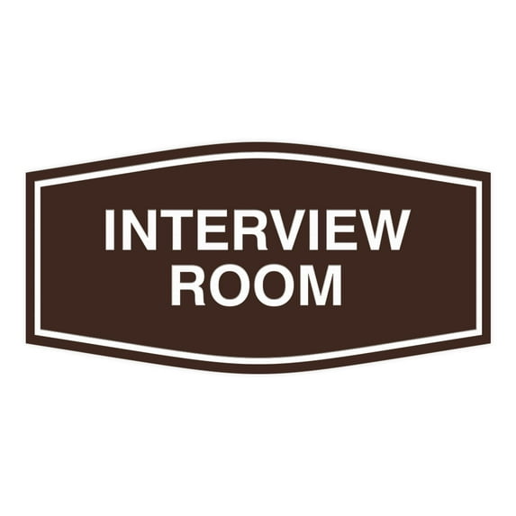 Signs ByLITA Fancy Interview Room Sign (Dark Brown) - Medium