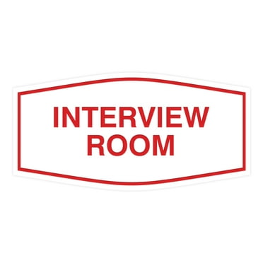 Signs ByLITA Fancy Interview Room Sign (White/Red) - Large