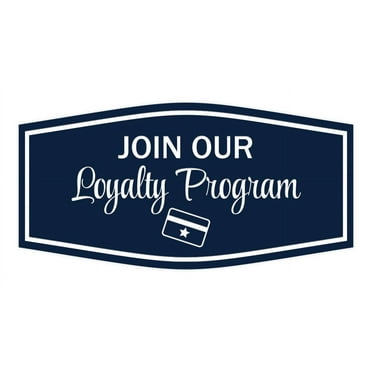 Signs ByLITA Fancy Join Our Loyalty Program Easy Installation | Durable Construction | Barbers | Grooming and Styling | Hair Sign (Navy Blue / White) - Large