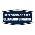 thumbnail image 1 of Signs ByLITA Fancy Keep Storage Area Clean and Organized Durable ABS Plastic Laser Engraved Easy Installation Elegant Design Sign (Navy Blue / White) - Small, 1 of 6