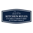 thumbnail image 1 of Signs ByLITA Fancy Kitchen Rules If it Smells Throw it away If it Is Dirty Wash It Sign (Navy Blue / White) - Large, 1 of 8