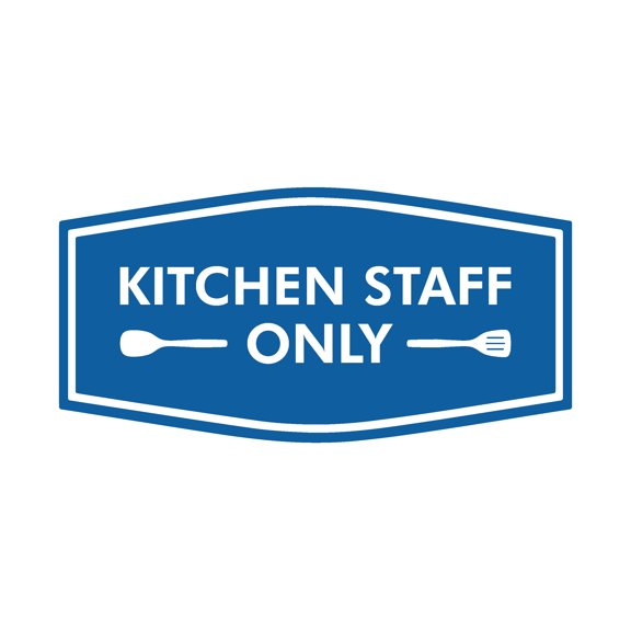 Signs ByLITA Fancy Kitchen Staff Only Spatula Graphic Sign (Blue) - Small