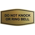 thumbnail image 1 of Signs ByLITA Fancy Do Not Knock Or Ring Bell Sign - Laser-Engraved Lettering | Durable ABS Plastic | Vibrant Colors | Powerful Foam Tape (Brushed Gold) - Small, 1 of 2
