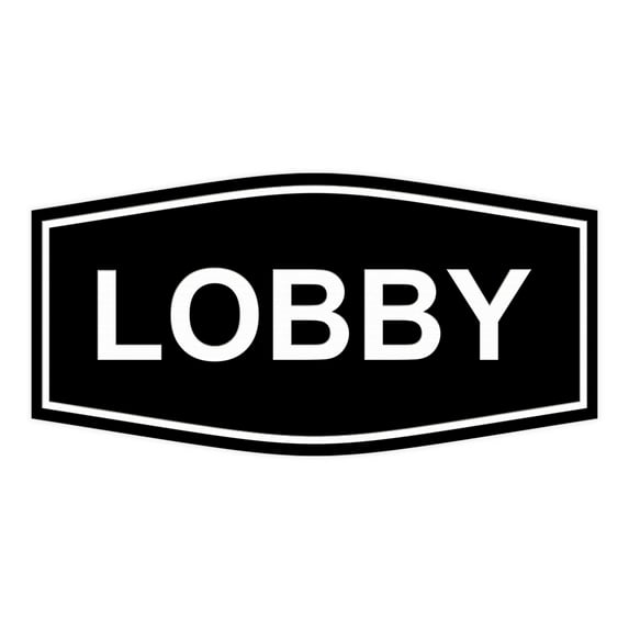 Signs ByLITA Fancy Lobby Sign (Black) - Small