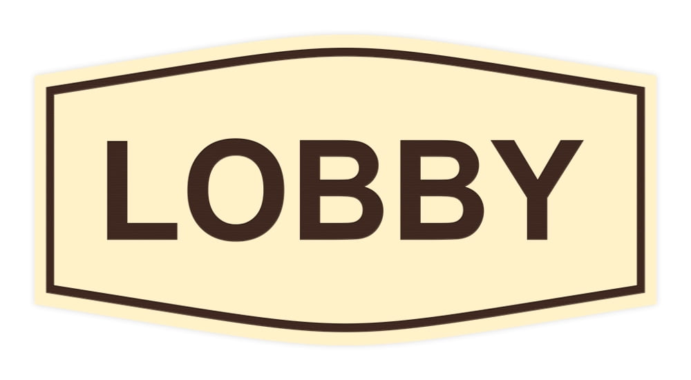 Signs ByLITA Fancy Lobby Sign (Ivory/Dark Brown) - Large - Walmart.com
