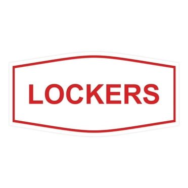Signs ByLITA Fancy Lockers Sign (White/Red) - Large