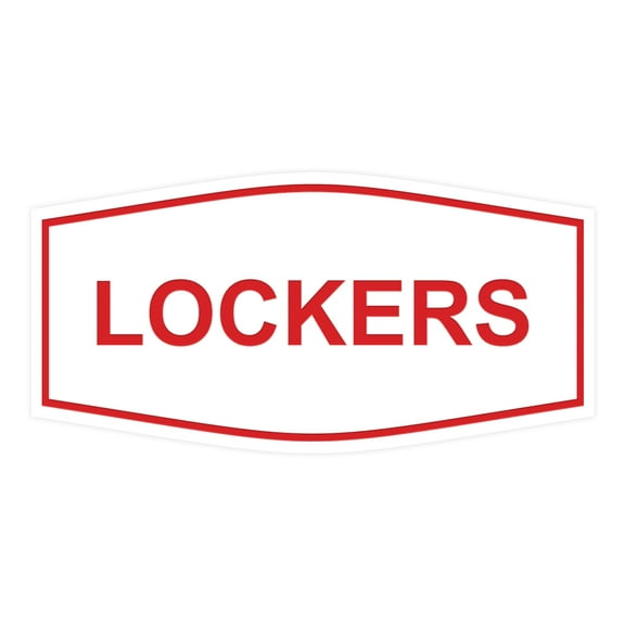 Signs ByLITA Fancy Lockers Sign (White/Red) - Large