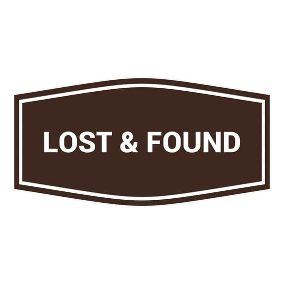 Signs ByLITA Fancy Lost & Found Sign (Dark Brown) - Large