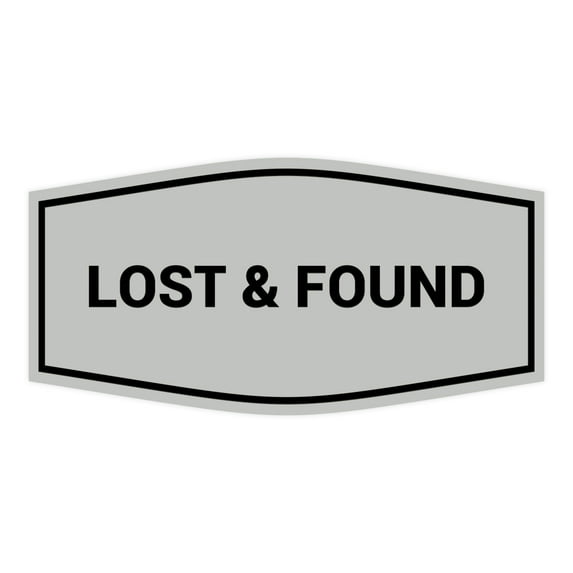 Signs ByLITA Fancy Lost & Found Sign (Lt Gray) - Small
