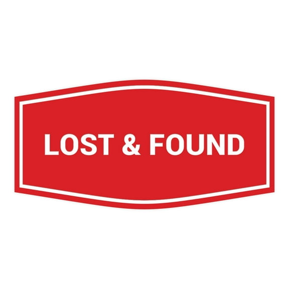 Signs ByLITA Fancy Lost & Found Sign (Red) - Medium