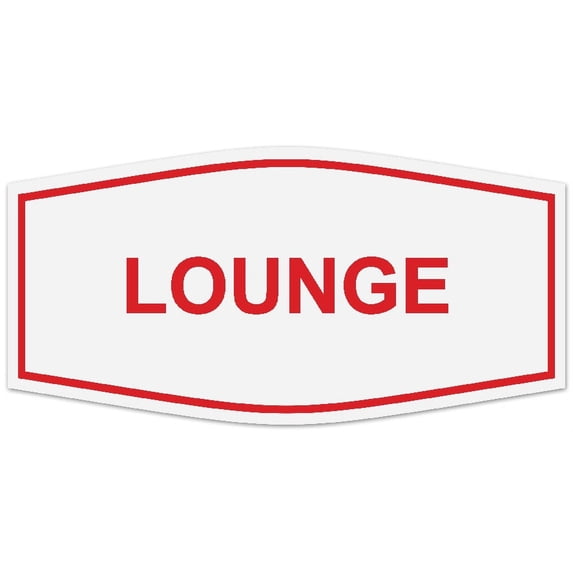 Signs ByLITA Fancy Lounge Sign - Laser-Engraved Lettering | Durable ABS Plastic | Vibrant Colors | Powerful Foam Tape (White/Red) - Large