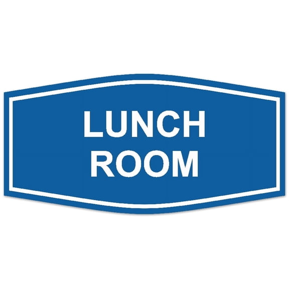 Signs ByLITA Fancy Lunch Room Sign - Laser-Engraved Lettering | Durable ABS Plastic | Vibrant Colors | Powerful Foam Tape (Blue) - Small