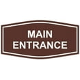 thumbnail image 1 of Signs ByLITA Fancy Main Entrance Sign - Laser-Engraved Lettering | Durable ABS Plastic | Vibrant Colors | Powerful Foam Tape (Dark Brown) - Large, 1 of 2