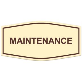 Signs ByLITA Fancy Maintenance Sign - Laser-Engraved Lettering | Durable ABS Plastic | Vibrant Colors | Powerful Foam Tape (Ivory/Dark Brown) - Small