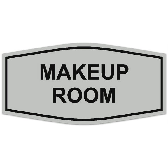 Signs ByLITA Fancy Makeup Room Sign - Laser-Engraved Lettering | Durable ABS Plastic | Vibrant Colors | Powerful Foam Tape (Lt Gray) - Small