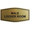 thumbnail image 1 of Signs ByLITA Fancy Male Locker Room Sign - Laser-Engraved Lettering | Durable ABS Plastic | Vibrant Colors | Powerful Foam Tape (Brushed Gold) - Small, 1 of 2