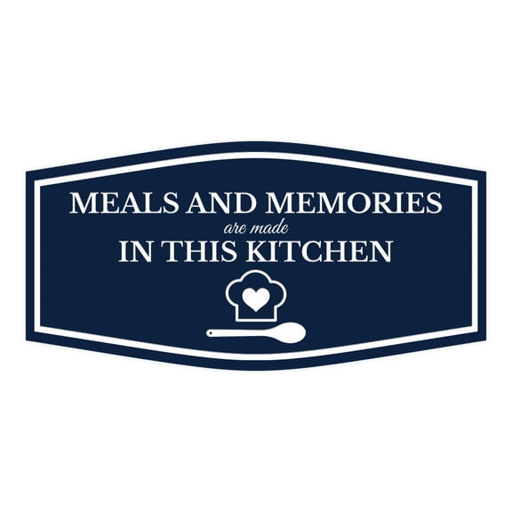 Signs ByLITA Fancy Meals and Memories are Made In this Kitchen Sign (Navy Blue / White) - Large