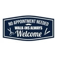thumbnail image 1 of Signs ByLITA Fancy No Appointment Needed! Walk-Ins Always Welcome Easy Installation | Durable Construction | Barbers | Grooming and Styling | Hair Sign (Navy Blue / White) - Small, 1 of 9