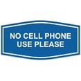thumbnail image 1 of Signs ByLITA Fancy No Cell Phone Use Please Sign - Laser-Engraved Lettering | Durable ABS Plastic | Vibrant Colors | Powerful Foam Tape (Blue) - Small, 1 of 2