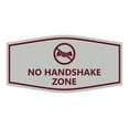 thumbnail image 1 of Signs ByLITA Fancy No Handshake Zone Sign (Light Grey / Burgundy) - Large, 1 of 1