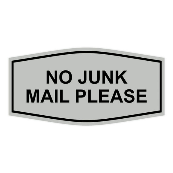 Signs ByLITA Fancy No Junk Mail Please Sign (Lt Gray) - Small