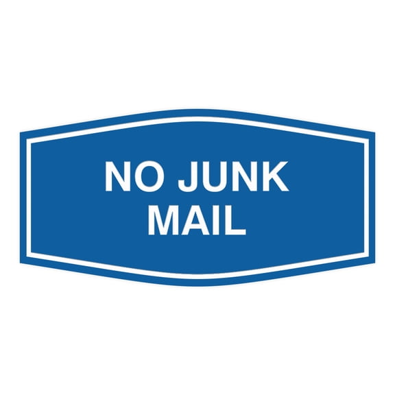 Signs ByLITA Fancy No Junk Mail Sign (Blue) - Large