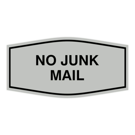 Signs ByLITA Fancy No Junk Mail Sign (Lt Gray) - Small
