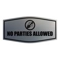 thumbnail image 1 of Signs ByLITA Fancy No Parties Allowed Durable ABS Plastic Laser Engraved Easy Installation Elegant Design Sign (Brushed Silver) - Small, 1 of 6