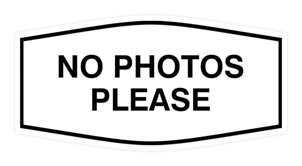 Signs ByLITA Fancy No Photos Please Sign (White) - Large - Walmart.com