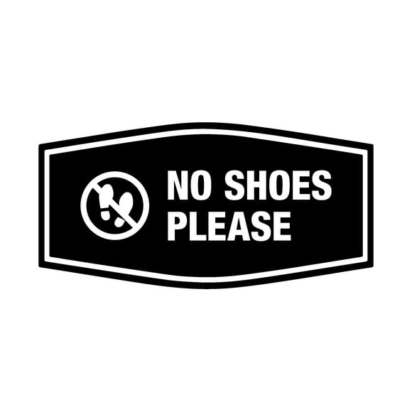 Signs ByLITA Fancy No Shoes Please Graphic Indoors Decoration Sign (Black) - Small