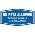 thumbnail image 1 of Signs ByLITA Fancy No pets allowed service animals are welcome Sign - Laser-Engraved Lettering | Durable ABS Plastic | Vibrant Colors | Powerful Foam Tape Sign (Blue) - Medium, 1 of 1