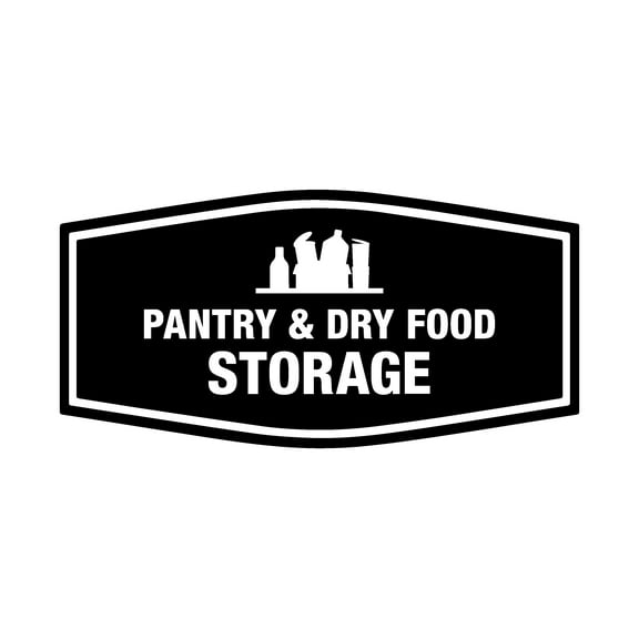 Signs ByLITA Fancy Pantry and Dry Food Storage Decoration Sign (Black) - Small