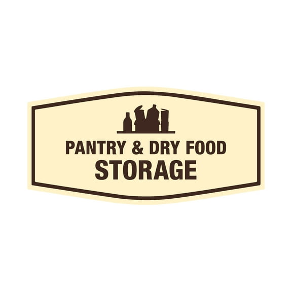 Signs ByLITA Fancy Pantry and Dry Food Storage Decoration Sign (Ivory/Dark Brown) - Small