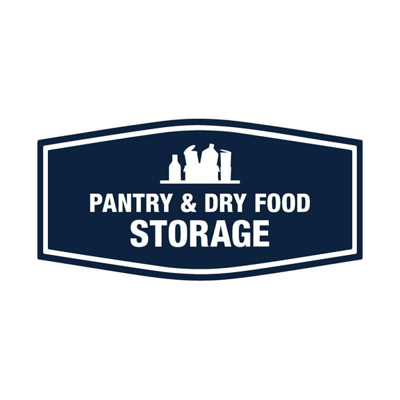Signs ByLITA Fancy Pantry and Dry Food Storage Decoration Sign (Navy Blue / White) - Large
