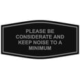 thumbnail image 1 of Signs ByLITA Fancy Please Be Considerate and Keep Noise to a Minimum Sign - Laser-Engraved Lettering | Durable ABS Plastic | Vibrant Colors | Powerful Foam Tape (Black / Silver) - Large, 1 of 2