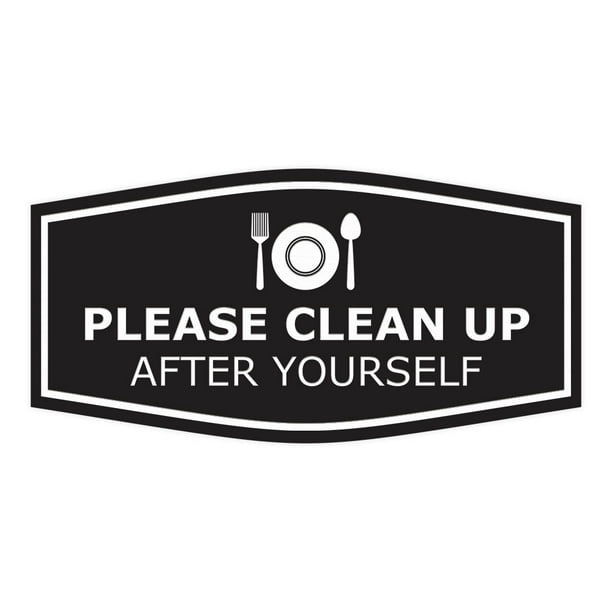 Signs ByLITA Fancy Please Clean Up After Yourself Sign (Black) - Small