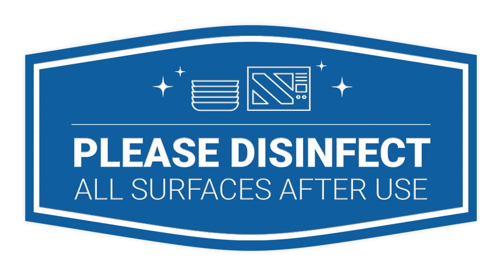 Signs ByLITA Fancy Please Disinfect All Surfaces After Use Sign (Blue ...