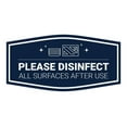thumbnail image 1 of Signs ByLITA Fancy Please Disinfect All Surfaces After Use Sign (Navy Blue / White) - Medium, 1 of 8