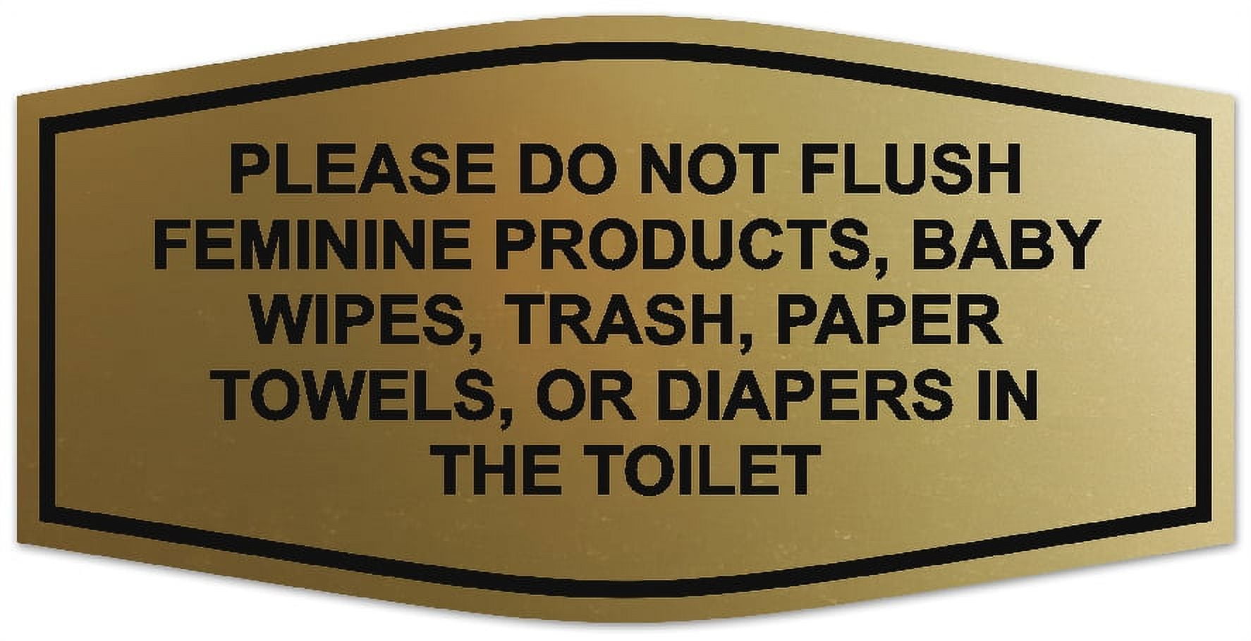 Signs ByLITA Fancy Please Do Not Flush Etiquette Sign - Laser-Engraved ...
