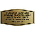 thumbnail image 1 of Signs ByLITA Fancy Please Do Not Flush Etiquette Sign - Laser-Engraved Lettering | Durable ABS Plastic | Vibrant Colors | Powerful Foam Tape (Brushed Gold) - Medium, 1 of 3