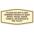 thumbnail image 1 of Signs ByLITA Fancy Please Do Not Flush Etiquette Sign - Laser-Engraved Lettering | Durable ABS Plastic | Vibrant Colors | Powerful Foam Tape (Ivory/Dark Brown) - Small, 1 of 3
