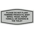 thumbnail image 1 of Signs ByLITA Fancy Please Do Not Flush Etiquette Sign - Laser-Engraved Lettering | Durable ABS Plastic | Vibrant Colors | Powerful Foam Tape (Lt Gray) - Medium, 1 of 3